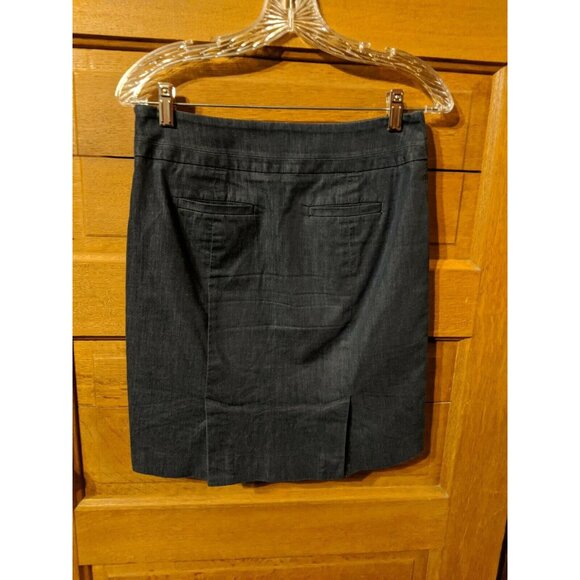 Loft Womens Pencil Modest Skirt Blue Gray Size 2P 2 Petite - Picture 2 of 5